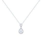 عصفور كريستال سلسلة فضة عيار 925 بتصميم كمثري مرصع بالزركون